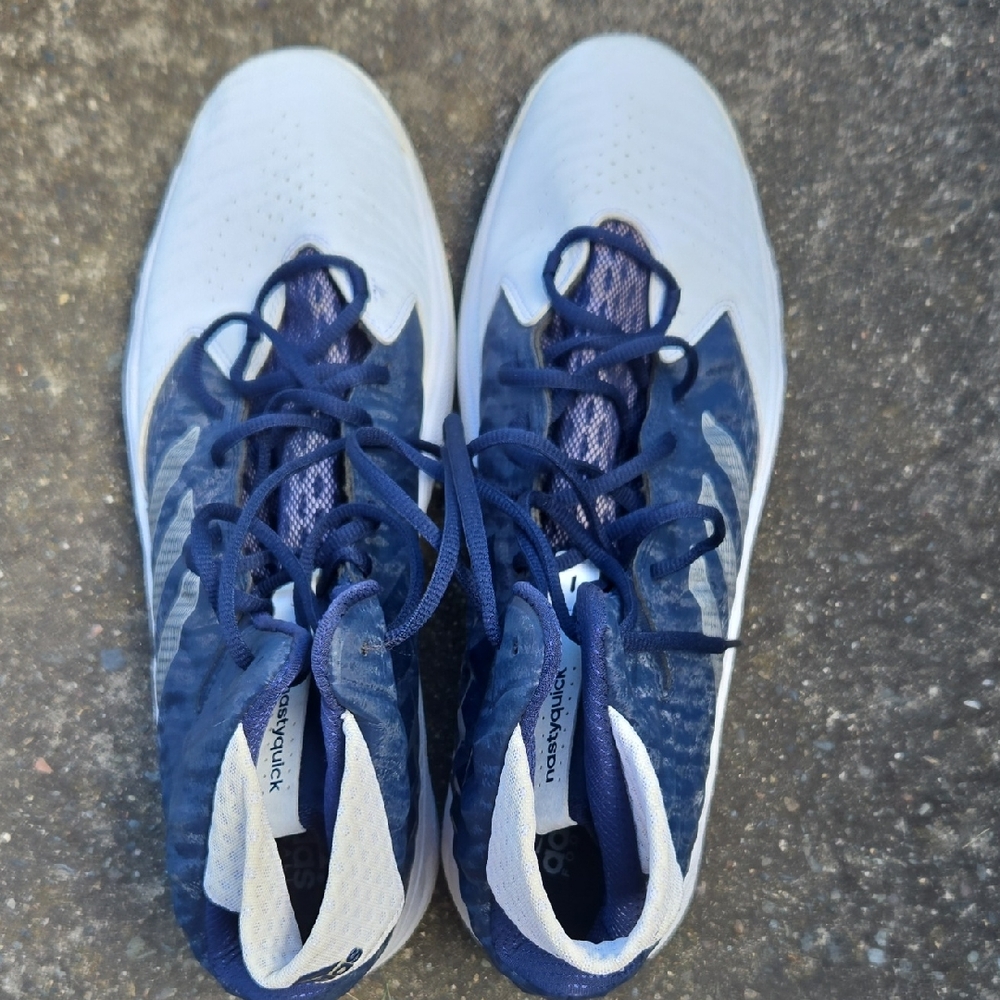 Adidas Navy and White Sneakers